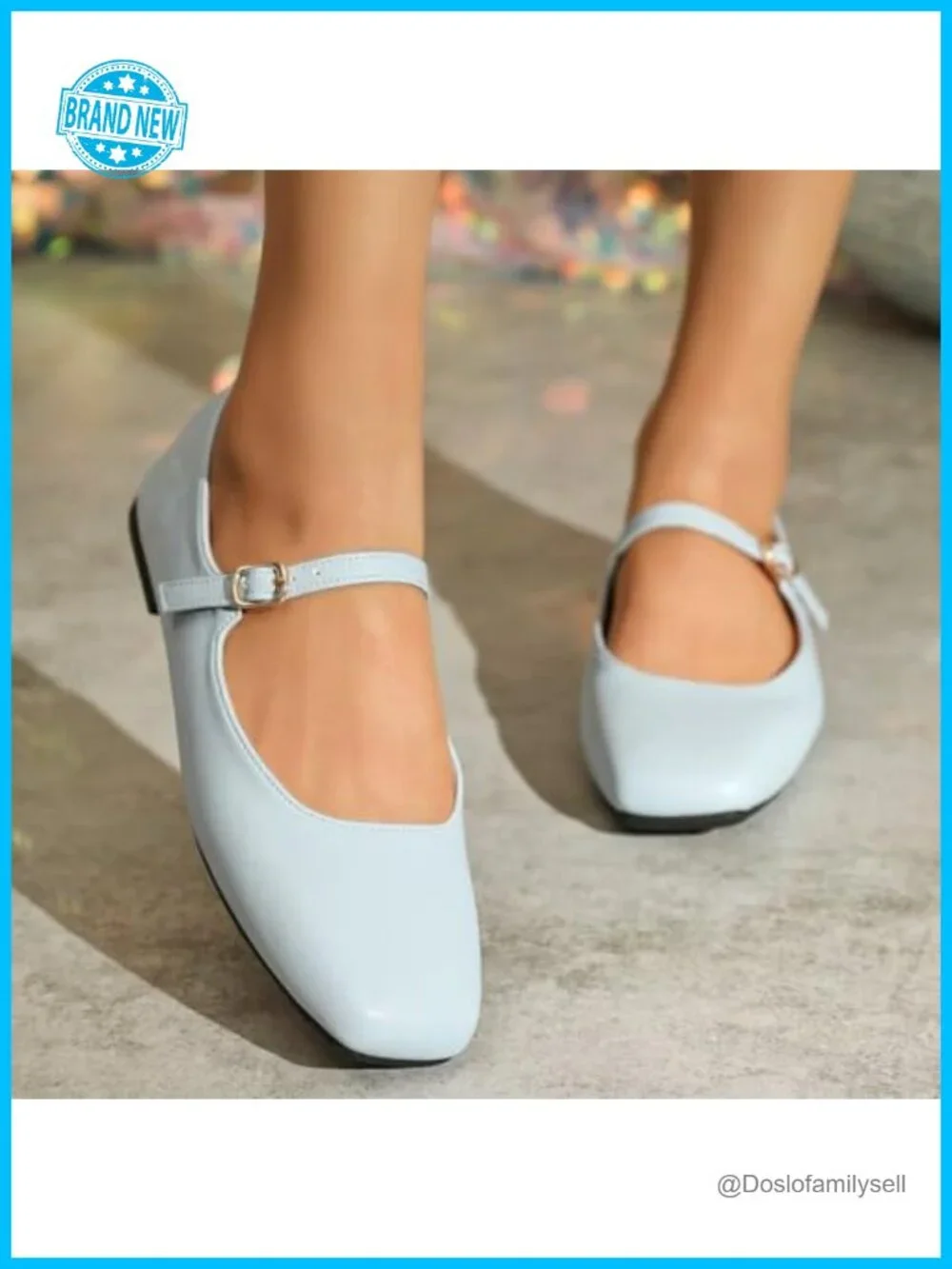 Mary Jane Flats Square Toe Ballet Comfortable Walking Dress Shoes